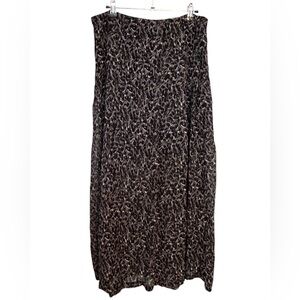 All Saints Black, Brown Gray Animal Print Long Maxi Skirt